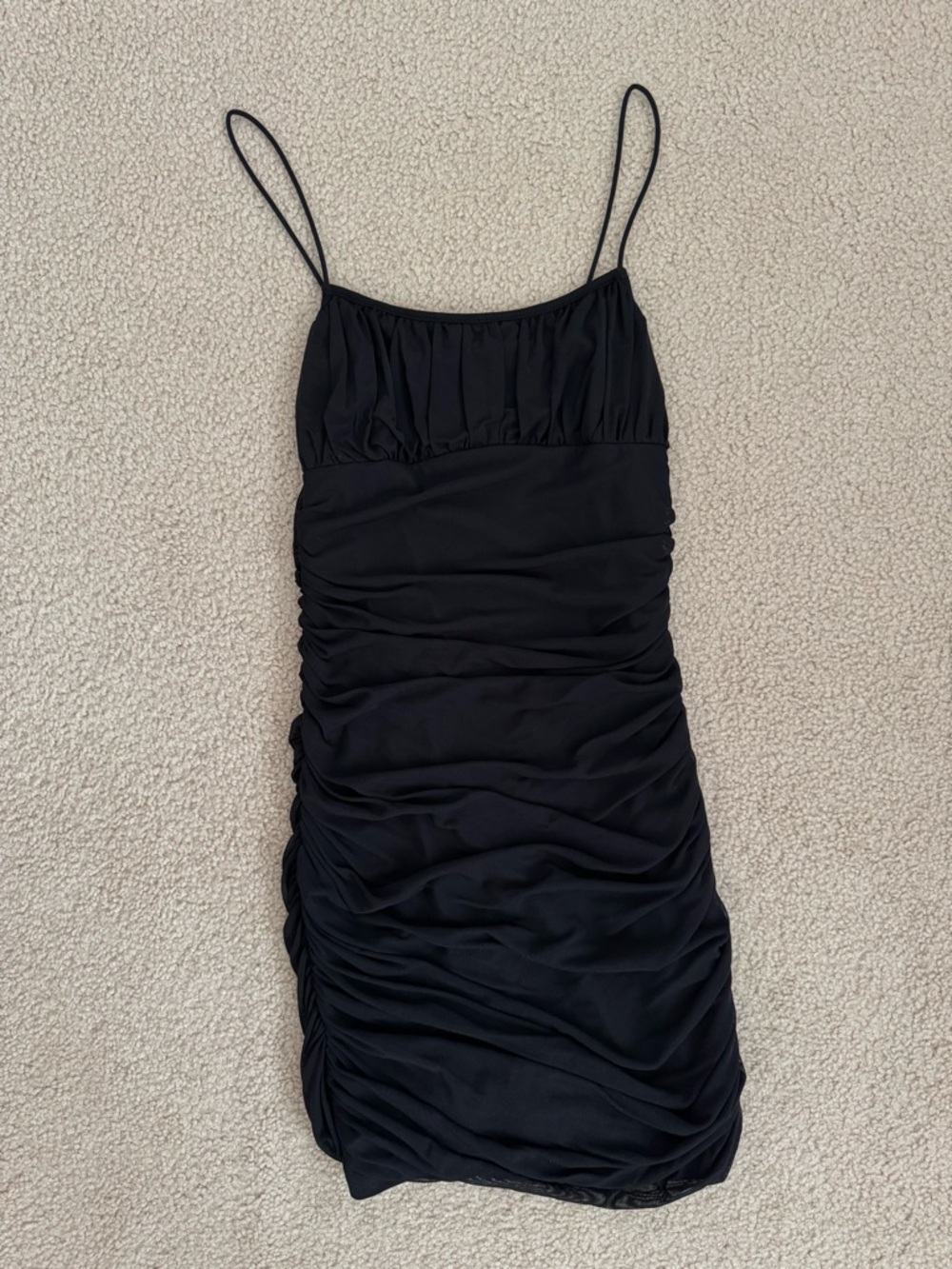 SHEIN Ruched Black Dress